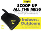HandyPan Heavy Duty Dustpan, Black - Large Dust Pan Made in the USA with Tight Seal Lip to Keep Dust, Dirt, Debris In-Great for Home, Shop, Garage, Use-Stackable, Standing Dustpan for Wet or Dry Tasks