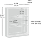 Sauder Miscellaneous Storage 3-Shelf Bookcase/ book shelf, Chalked Chestnut finish