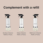 Public Goods Empty Glass Spray Bottle for Bathroom Cleaner | Refillable Spray Bottle for Cleaning | Made with Clear Borosilicate Glass for Toilets, Tile, Showers, Sinks | BPA Free | 24 Oz
