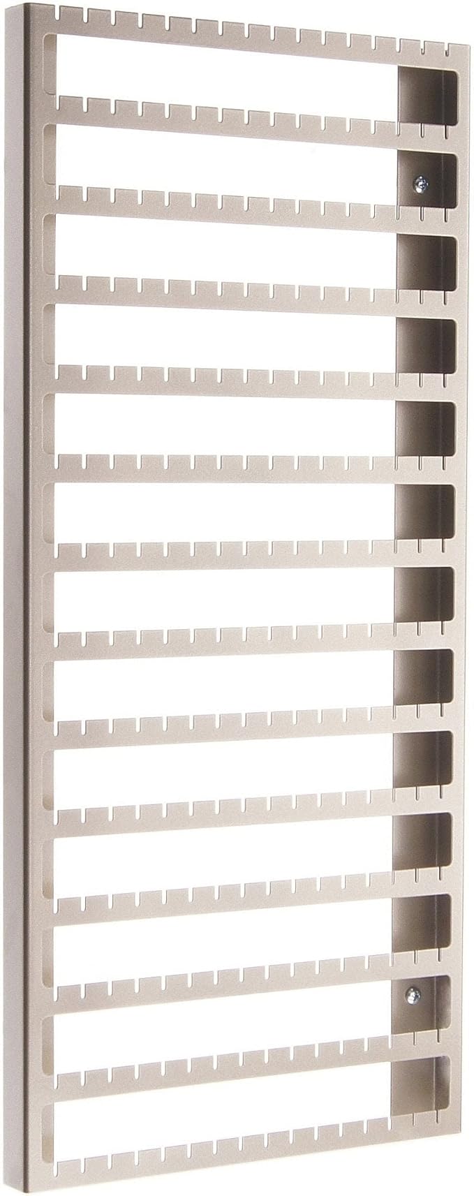 Angelynn's Wall Mounted Earring Holder Organizer Display for Women Small Earrings ONLY, Post Stud Dangle Pierced Earrings, Hanging Closet Jewelry Storage Rack, Luka Large Satin Nickel Silver 9"x20"