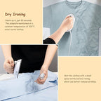 Newbealer Travel Iron with Global Voltage, 100-240V Mini Dry Iron for Clothes (No Steam), Max 300W, 60s Heat Up, 302℉ Non-Stick Ceramic Soleplate, 0.8lbs Ultra-Lightweight (Silver)