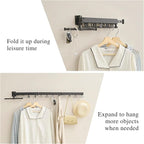 Wall Mounted Clothes Drying Rack,Drying Rack Clothing Wall Mount with Foldable Features(Tri-Fold),Space Saver,Wall Mounted Drying Rack for Laundry Balcony Bathroom (Black)