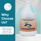 Steam & Go Demineralized Water for Steam Cleaner - PVC-Free Floor Cleaning Solution Compatible for All Steam Mops - Multi-Surface Cleaner for Home Surfaces - Tropical Bloom Scent, 128 Fl oz