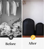 2 Pack Extra Large Laundry Bags – 43" x 55" Heavy Duty Drawstring Storage Sack for Clothes, Bedding, Moving, Camping, Travel – Foldable Nylon Laundry Bag for Home & College