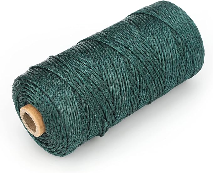 jijAcraft 426 Feet Green Nylon Twine, #36 Mason Nylon String Line, 100% Nylon Brick Line String, Durable Twisted Construction String Building Line for Masonry, Climbing Plants, Gardening, Crafting