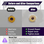30 Pcs Drywall Anchor Repair Kit Solve Loose Wall Plugs Fast - Ideal for Curtain Rails, Towel Racks, Toilet Paper Holders and More Anchor Hole Patch (2.36 in)