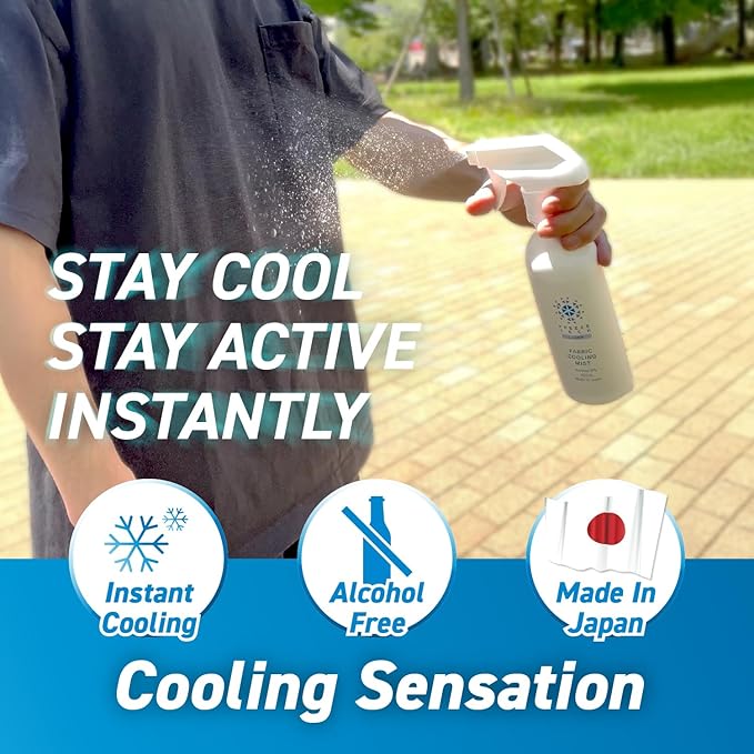 Fabric Cooling Spray powered by Freeze Tech – Alcohol-Free Fabric Mist for Clothes and Sportswear – Lightweight, Quick-Dry Formula with Mint Scent (10oz / 300mL)