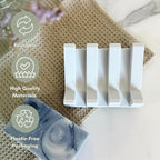 Silicone Soap Dish – 2 Pack, Waterfall Drainer Soap Holder for Bathroom, Suction Cups for Non-Slip Saver for Bar Soap, Sponge Holder & Sink Organizer, Extend Life, Durable & Easy to Clean (Gray)