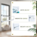 NEWRAIN Chrome Clothes Drying Rack, Wall Mounted Swing Arm Hanger for Laundry Room, Garage, Indoor & Outdoor Use