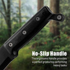 REAT Machete with Saw, 17" Full Tang Fixed Blade Hunting Knife with Sheath, Ergonomic No-Slip Handle,Machetes for Cutting Trees,Yard Work,Bushcraft, Survival