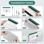 Baseboard Cleaner Tool with Handle, 60" Extendable Long Handle Baseboard Cleaner with 5 Reusable Pads for Baseboards Cleaning, Ceiling, Wall, Floor, Bathroom, Kitchen