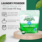Charlie’s Soap Laundry Powder (100 Loads, 3 Pack) Hypoallergenic Deep Cleaning Washing Powder Detergent – Eco-Friendly, Safe, and Effective