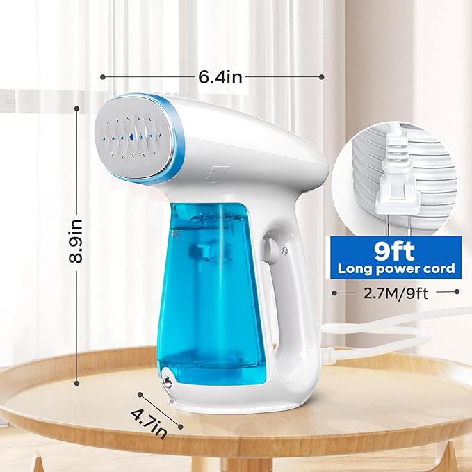Bear Steamer for Clothes, 1300W Powerful Fast-Heating Handheld Garment and Clothes Steamer with Large 230ml Tank, Auto-Off Safety, Includes Brush, Perfect for Home and Travel Wrinkle Removal
