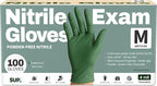 SUP Disposable Nitrile Gloves, Powder-Free Latex-Free Food Safe Cooking Home Cleaning Non-Sterile Glove, Moss Green, 100 Ct
