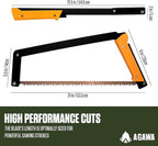 AGAWA - BOREAL21 Backwoods Kit - Includes 21" Folding Saw, Leather Sheath, 21" All-Purpose & 21" Aggressive Saw Blade - For Camping, Hunting & Survival Kit (Black Frame/Yellow Handle)