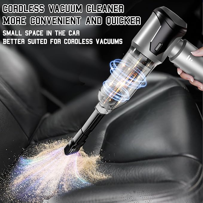Car Vacuum Portable Cordless, 20000PA 120W 4 in 1 High Power Handheld Cordless Vacuum Cleaner & Air Duster,Air Blower,Multi-Nozzles,Brushless Motor 3-Speed Modes,for Car, Home, Pet,Office & Camping