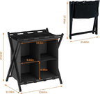 aboxoo 2 Pack Luggage Rack with storage, Guest Room Folding Suitcase Stands, Holds up to 120 lb, Space Saving Suitcase Holders for guest room, Bedroom Hotel, Black