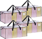VENO 4 Pack Moving Bags Extra Large Storage Bags for College Move-In, Heavy-Duty Storage Totes, Packing Boxes, and Wardrobe Moving Supplies - Durable Laundry Bags for Clothes (Clear, 4 Pack)