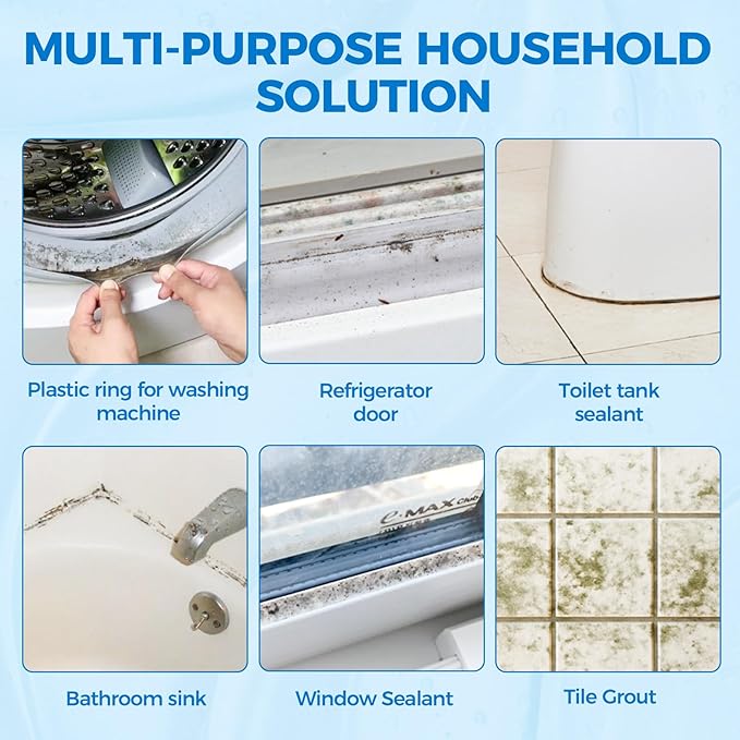 Mold Stain Remover Gel, Heavy Duty Washing Machine Cleaner, Multifunctional Stain Remover, Use on Home Sink,Toilet, Washing Machine, Seal Bathroom, Tile Grout Stains (8 Fl oz)