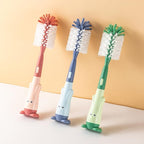 Multifunctional Cleaning Brush, Baby Bottle Brush, Bottle Brush Cleaner Set, Dark Blue, Silicone and Nylon Brush