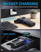 VICNOVA Compressed Air Duster, 150000RPM Brushless Motor Cordless Electric Air Blower, 3-Gear Rechargeable Air Duster with LED Light for PC, Computer, Laptop, Keyboard, Car Cleaning, Gifts for Men
