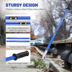 Heavy Duty Snow Shovel with 52" Adjustable Handle - Multifunctional Ice Scraper & Garden Tool, Steel Blade for Snow Removal, Driveway & Sidewalk Cleaning - Ergonomic Design (All Seasons)