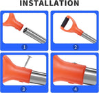 ID 1.26" Orange Shovel D Curved Grip Handle,PVC Shovel D Curved Grip Handle,Plastic Spade Replacement Snow Removal Garden Accessorie Backyard Digging,7.68×5.12-in(H*T)