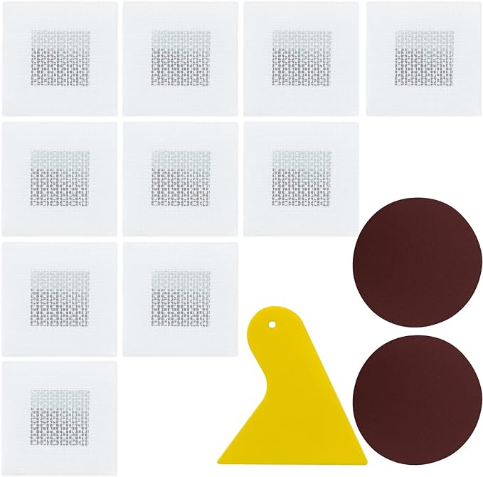 13 Pack Drywall Repair Kit, 2 Inch Drywall Repair Kit Dry Wall Patch Kits, Hole Repair Patch for Ceilings Dry Wall, Comes with Scraper and Sandpapers