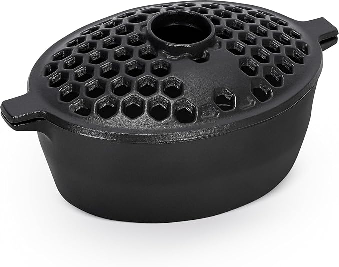 G GOOD GAIN Wood Stove Steamer - Cast Iron Stove Humidifier with Large Opening Top | Oval Bowl Fire Place Stove Pot for Home Heating Decorative | Matte Finish & 2.7 Quart, Black