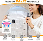 Travel Vacuum Storage Bags with Pump, Carry-on Luggage Compression Bags + Portable Electric Pump, 80% Space Saver for Clothes, Vacuum Seal Bags for Clothing Packing Travel, Pack of 15