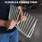 Pro Manure Fork Head Without Handle - Ultra Strong and Stable - Teeth Length: 7 3/4'' - Premium Pitchfork Replacement Head - White (2 Units)