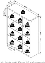Furinno Cubicle Open Back Decorative Cube Storage Organizer, 12-Cube, White