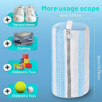 XXL Shoe Washing Machine Bag, Laundry Shoe Bag for Washer and Dryer, Laundry Shoe Bag Protect Sneaker, Running Shoes, Bras, Delicates and Toys, Includes 2 Shoes (BlueWhiteAlternating 2 Pack)
