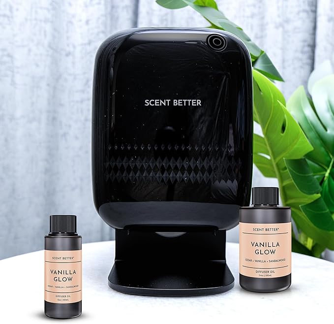 Scent Better Vanilla Glow Aroma Essential Oil Blend: an Aromatherapy Blend of Vanilla, Amber, and Sandalwood for Ultrasonic Diffusers & Nebulizers (3.3 Fl Oz, 100 mL)