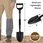 Shovel for Digging, 31" Garden Shovel with Ergonomic D-Grip, Compact Small Metal Spade Shovel for Gardening Camping, Kids Sand Beach Mini Spade, Portable
