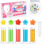Flower Toilet Gel Stamp, 60 Count Toilet Bowl Stamp Gel 5 Kinds Of Scent Toilet Bowl Cleaner
