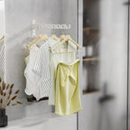 Wall Mounted Clothes Drying Rack, Wall Clothes Hanger Foldable, Laundry Hanger Hook for Bathroom, Wall Clothes Rack Indoor, Perfect for Small Spaces, White