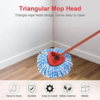 Spin Mop Head for Vileda/Cedar EasyWring Microfibre Spin Mop 2 Tank System - Rotating Triangle Mop Heads Refill Plastic Base Cover Replacement Accessories