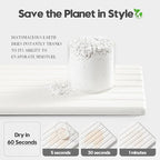 2PCS Water Absorbing Stone Drying Tray Mat for Bathroom Sink & Kitchen Counter Organizer, Quick Dry Dish Soap Dispenser Sponge Holder, Vanity Sink Caddy, Drink Bar Coaster, White - 10"*6"