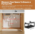 1 Pack-15.7"-25.7"W Expandable Under Sink Organizer With Upgrade Ball-Bearing Slide,2-Tier Pull Out Under Cabinet Organizer Height Adjustable,Not Suitable For Cabinets With Partitions In The Middle