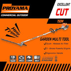 PROYAMA 26cc 6 in 1 Multi Functional Trimming Tools, Gas Hedge Trimmer, Weed Eater, String Trimmer, Brush Cutter, Edger, Pole Saw Chainsaw Pruner with Extension Pole