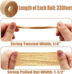 Anvin 2 Rolls Natural Raffia Paper Ribbon Matte Twine Raffia Ribbon Paper Decorative String for Festival Gift Wrapping, Crafts and DIY 1/4" Wide by 330 Feet Each Roll (Natural Color)