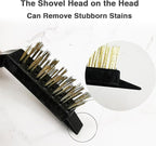 Crevice Cleaning Brush, Nylon, Brass, Small Metal Wire Brush with Curved Handle Grip for Rust, Dirt Paint Cleaning, Paint and Stain (Yellow, Red, Black, 7 Pack)
