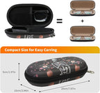 Double Eyeglasses Case, Hard Shell Dual Sunglasses Organizer with Zipper Clip Travel Glasses Storage for Women Men
