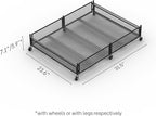 Under Bed Storage with Wheels – XXL 65L Metal Frame Rolling Bin & Shoe Organizer, Large Container 31.5"x23.6" – Ideal for Toys, Bedding & Clothes (pack of 2)