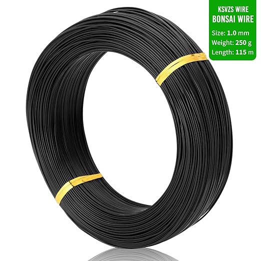 Black-1.0-Anodized Aluminum Bonsai Training Wire 250g Large Roll,Many Size to Choose,KSVZS Bendable Metal Wire for Crafts,Sculpting,Armature and Daily Use,Necessities for Family