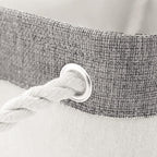 Storage Bins - Storage Baskets for Shelves Storage Cubes with Handles Small Baskets for Organizing (Gray and White 11.8 x 7.9 x 5.2 inch)