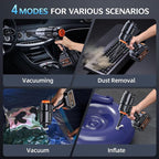 Car Vacuum Portable Cordless, 40,000Pa High Power Dust Buster, 6-in-1 Handheld Vacuum Cleaners for Home, Car, Pet Hair, Keyboard, Black