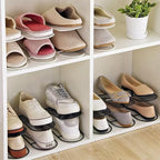 CiBiZi Shoe Slots Organizer 20Pack Metal Shoe Stackers for a Pair of Shoes Double Layer Shoe Holder Shoe Storage Closet Organizers Shoe Space Saver Organizador de Zapatos Black