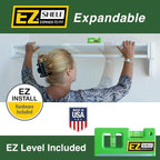 EZ Shelf - Hanging Shelf - Closet Rod - Expands 17.5-27” - White, Closet Shelves - Strong, Holds 200 lbs - DIY, Easy Install - to 2 Side Walls - Alternative to Wire Shelving